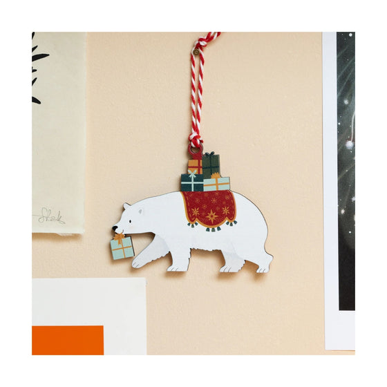 Polar Bear with Presents Decoration