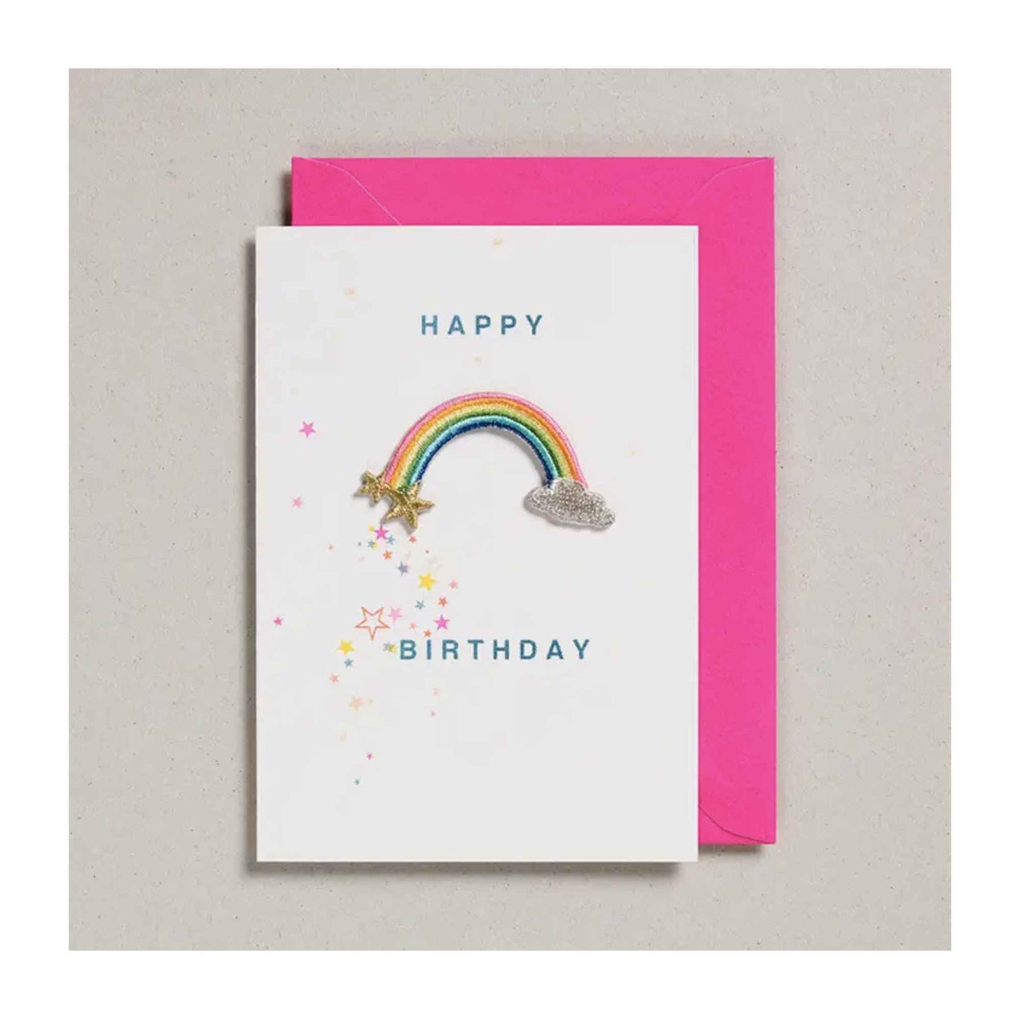 Happy Birthday Rainbow Card - Iron on Patch