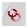 Red Perspex Hoop Earrings