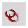 Red Perspex Hoop Earrings