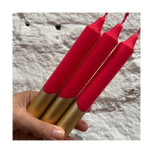  Red & Gold Dipped Christmas Dinner Candles