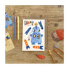 Illustrated robot greeting card which can be cut out to make a split pin puppet!