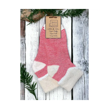  Women's Thin Striped Rosey Super Cosy Cuff Socks