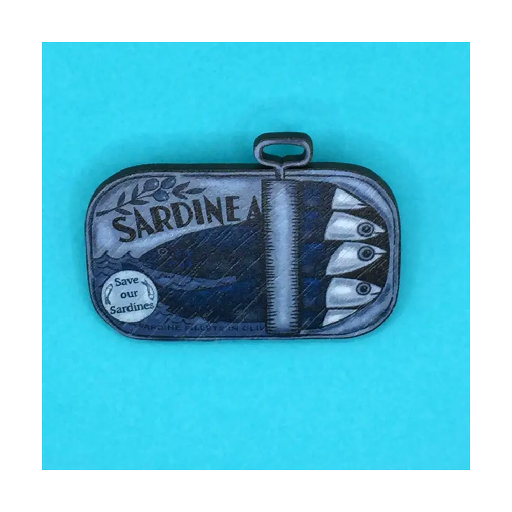 
                  
                    Sardines in A Tin Pin Brooch
                  
                