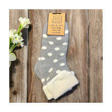  Women's Splendid Spots Grey Super Cosy Cuff Socks