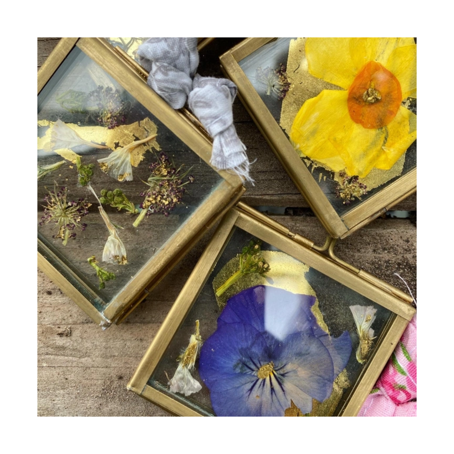 Mini Pressed Flower Square Frames