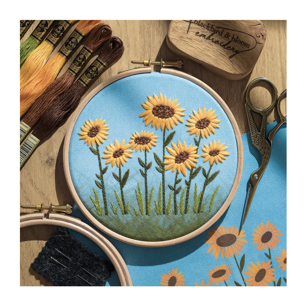 Beginners Embroidery Kit - 'Sunflower Field'