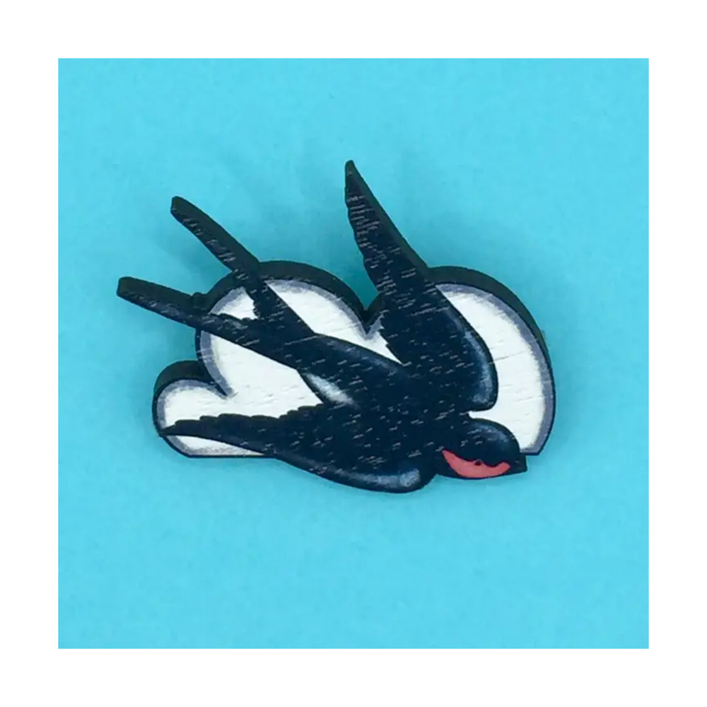 
                  
                    Swallow Wooden Pin Brooch
                  
                