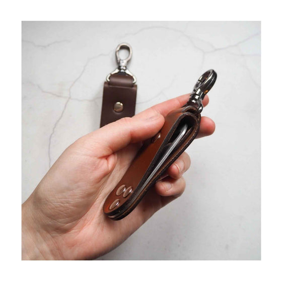 Dark Brown Leather Swivel Bottle Opener