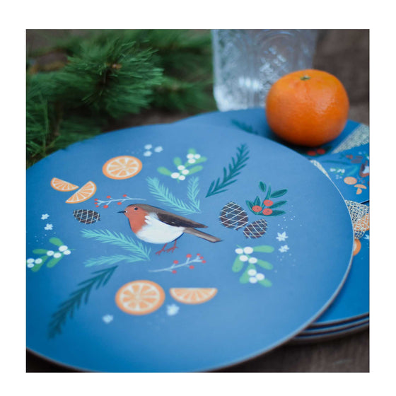 Festive Robin Table Mat Set