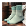 Women's Stripe Ribbed Teal Socks