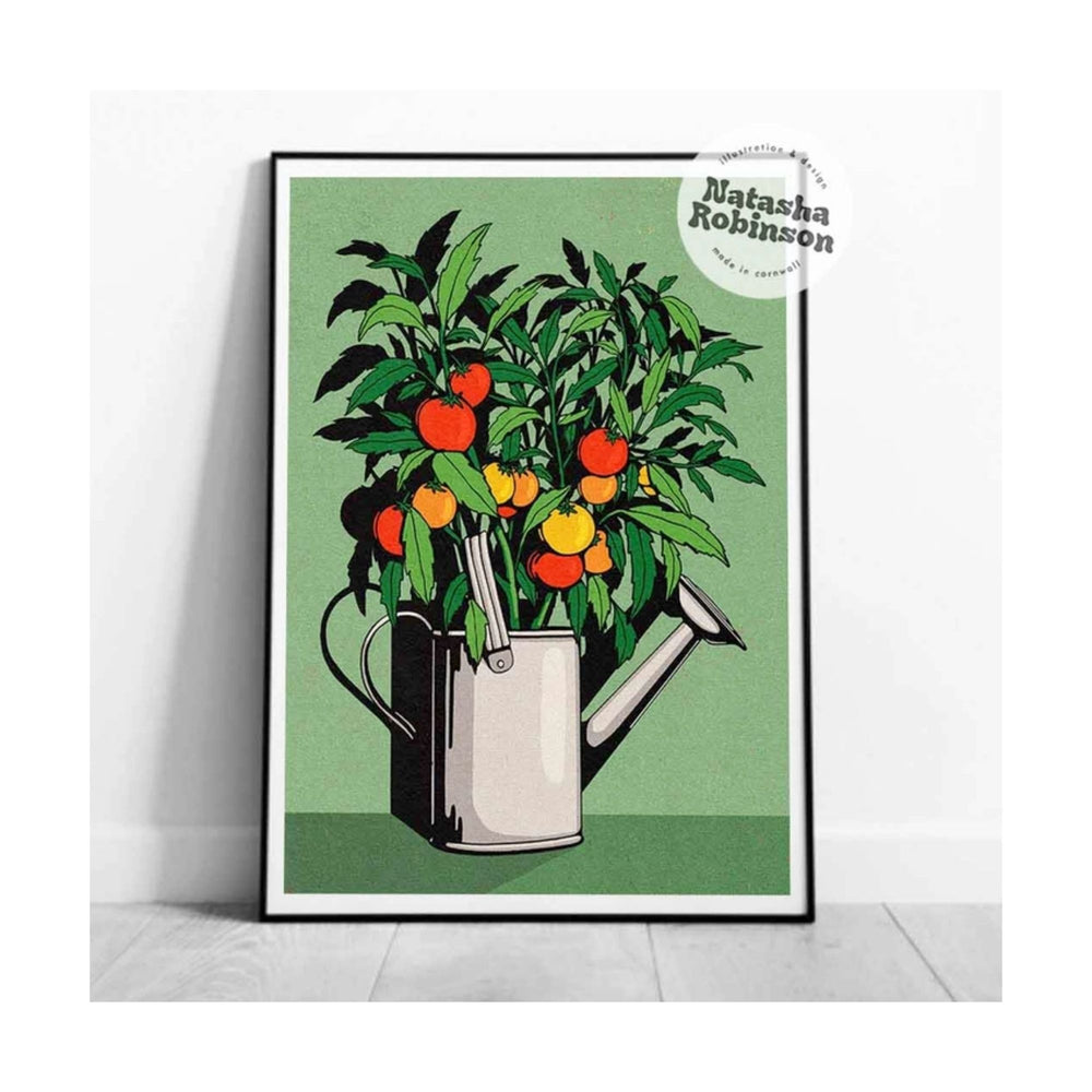 Tomato Plant in Watering Can Print