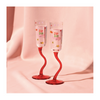 Set of 2 Wavy Stem Flute Glasses