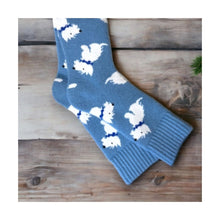  Women's Wonderful Westie's Ribbed Cornflower Socks