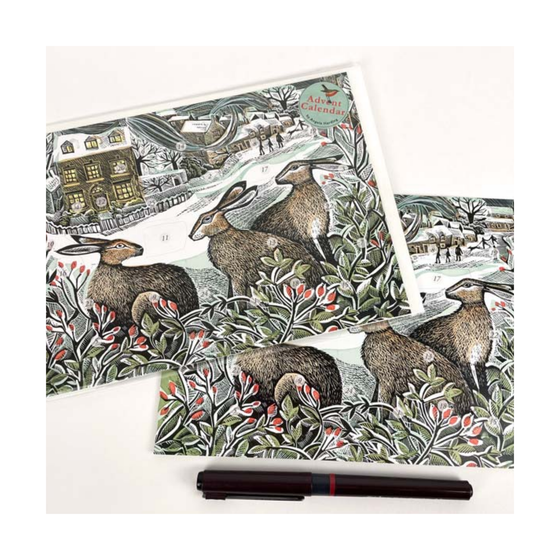 We Three Hares Mini Advent Calendar Card