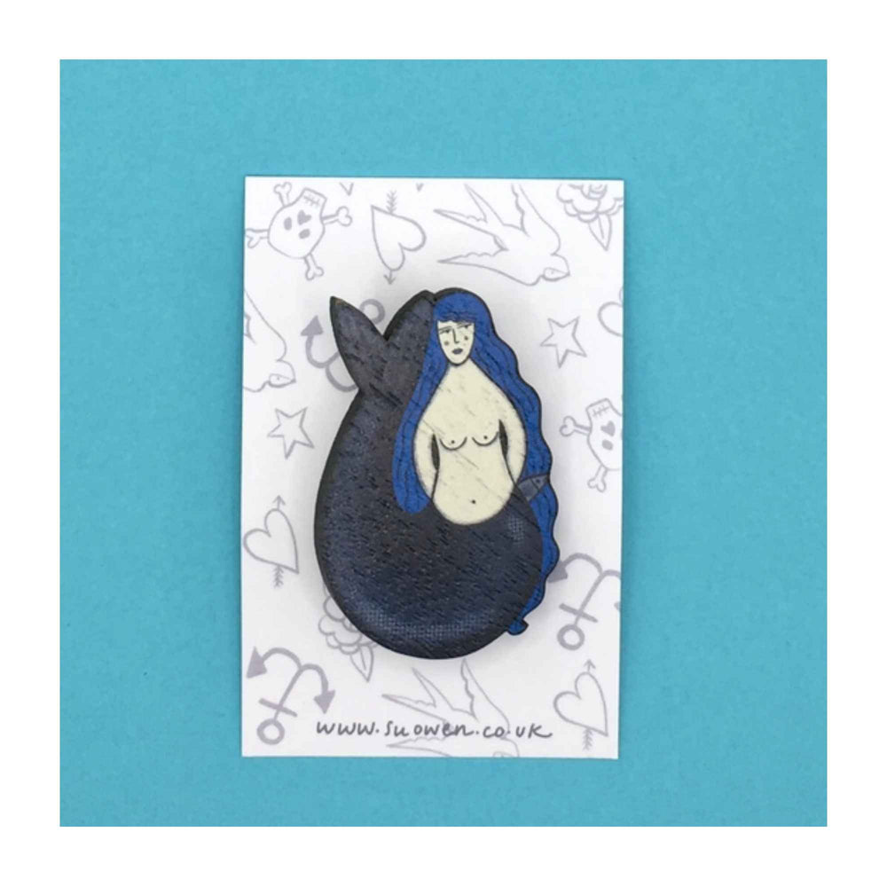 
                  
                    Wooden Mermaid Pin Brooch
                  
                