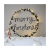 Merry Christmas Holly Fairy Light Wreath