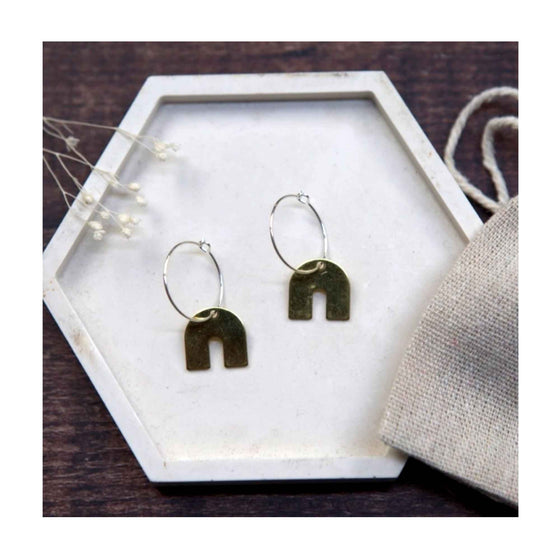 Medium Brass Arch Earrings