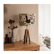  Blackbird Hedgerow in Cream Drum Lampshade