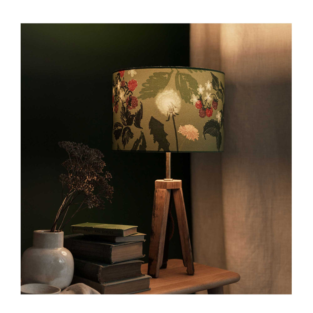 
                  
                    Blackbird Hedgerow in Green Drum Lampshade
                  
                