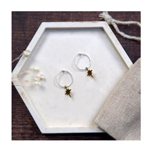  Mini Brass Polar Star Earrings