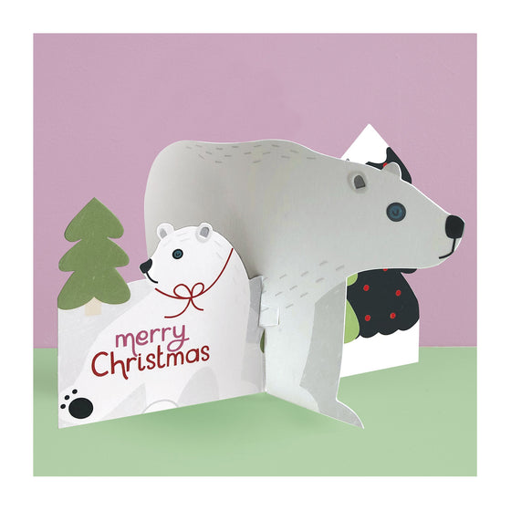 3D Polar Bear Christmas Card