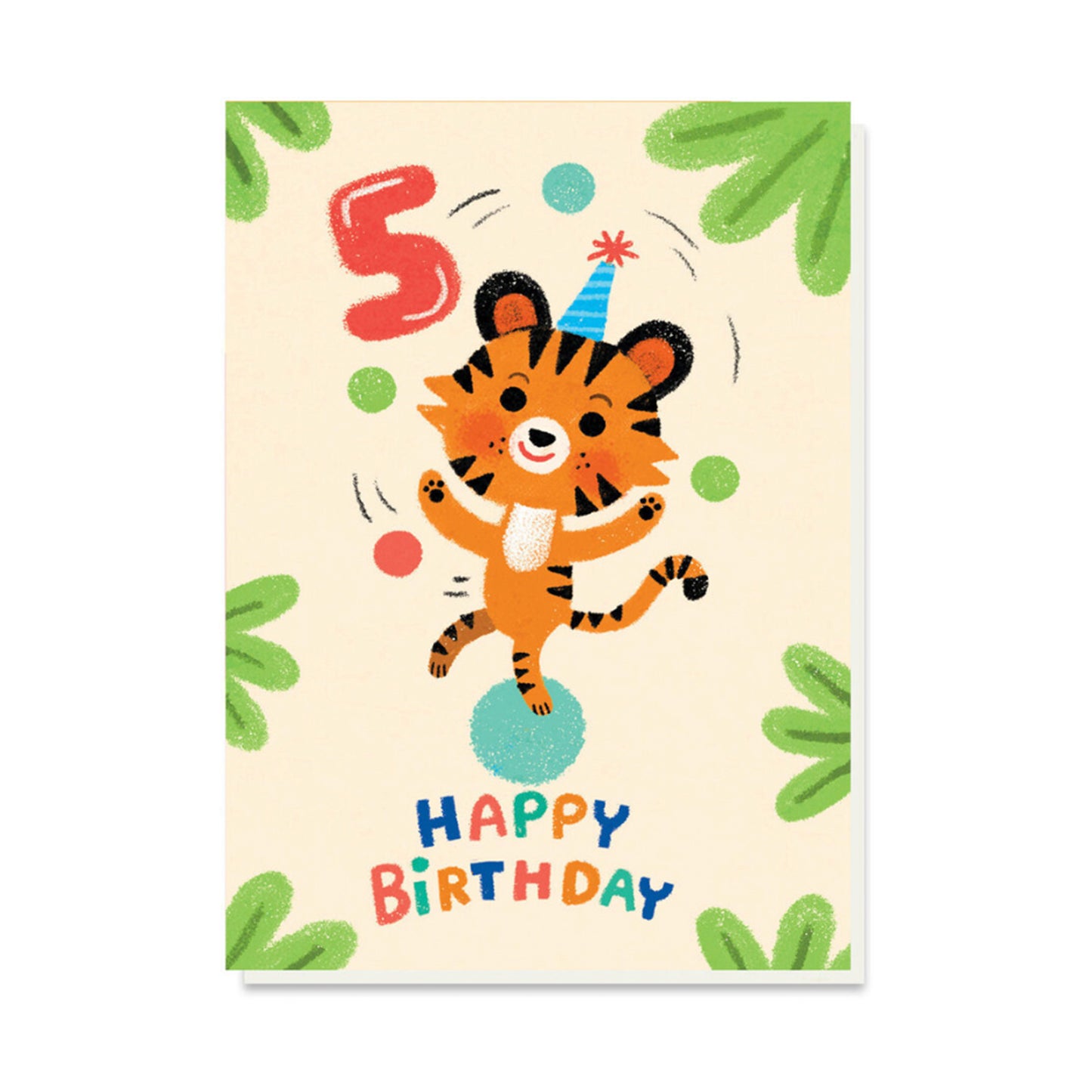 5th Birthday Juggling Tiger Card