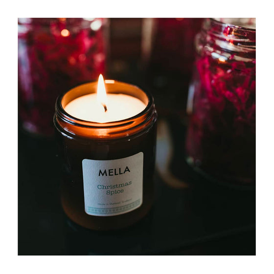 Festive Amber Glass Jar Soy Wax Candle