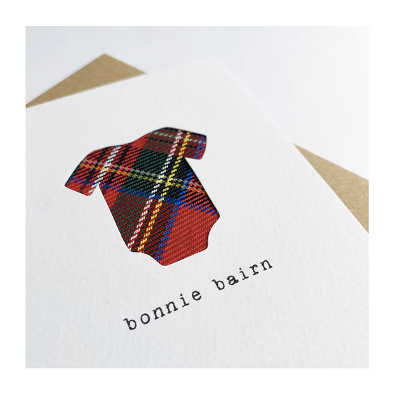 Bonnie Bairn Tartan Handmade Card