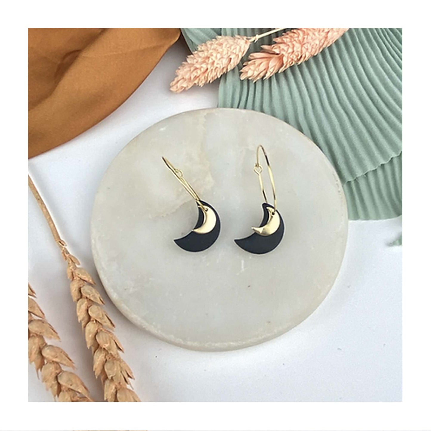 Crescent Moon Hoop Earrings