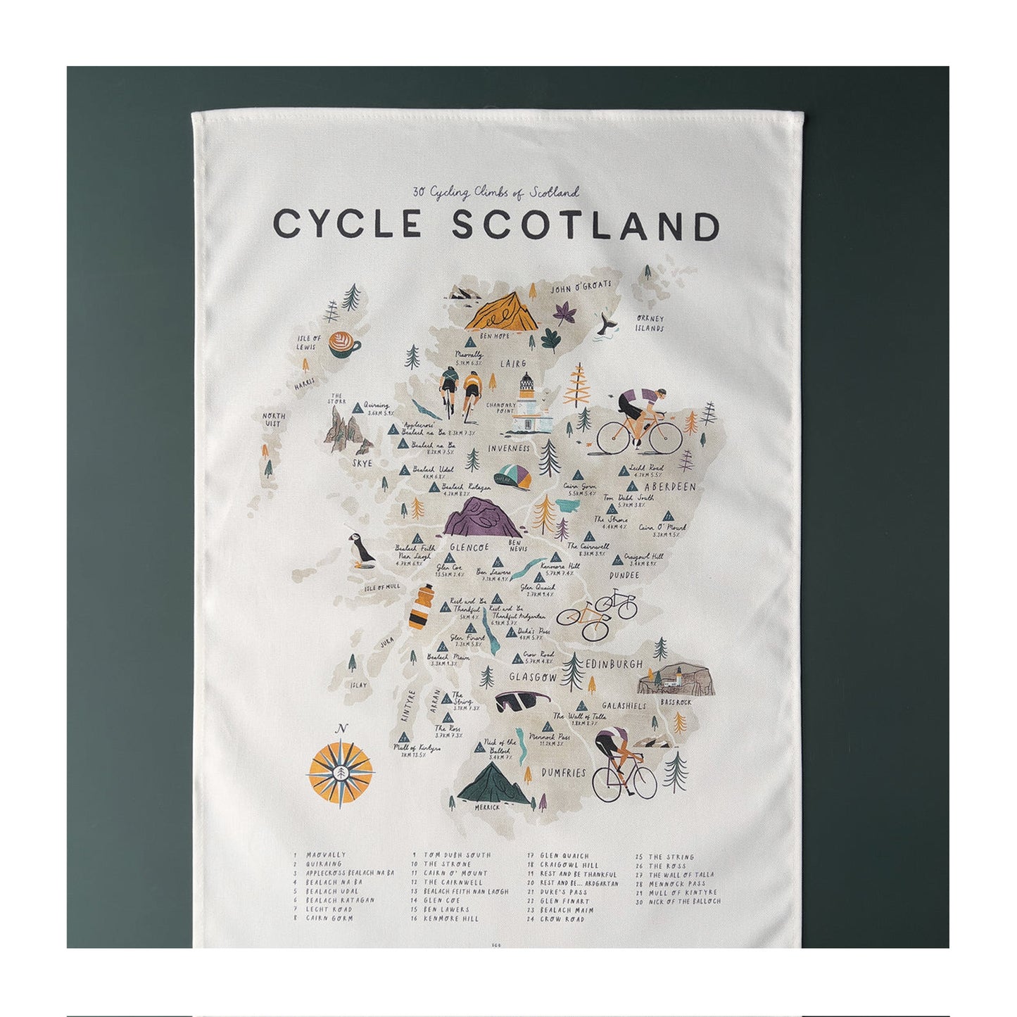 Cycle Scotland Tea Towel