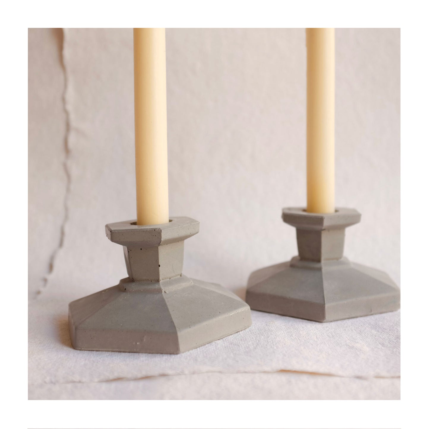 Grey Hexagon Concrete Candle Holder