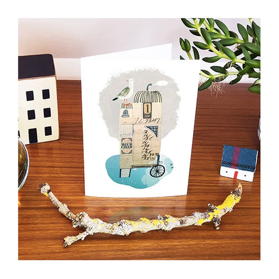 Seagull & Beach Hut Card