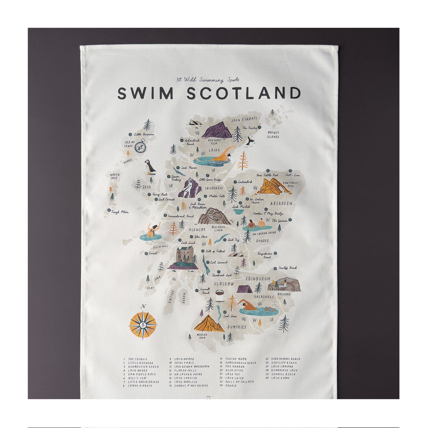 Swim Scotland Tea Towel