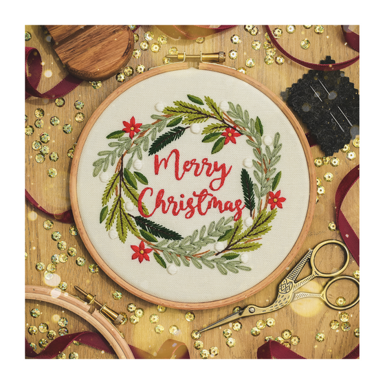 DIY Embroidery Kit - 'Christmas Wreath'