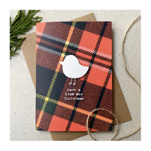  Robin Tartan Christmas Card