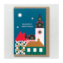  Town Scene Folk Christmas Card