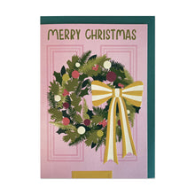  Merry Christmas Colourful Wreath Greeting Card